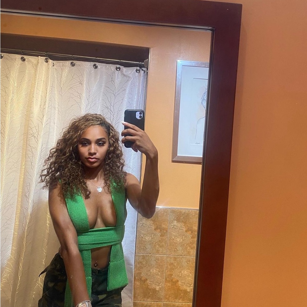 Green bandage top worn twice